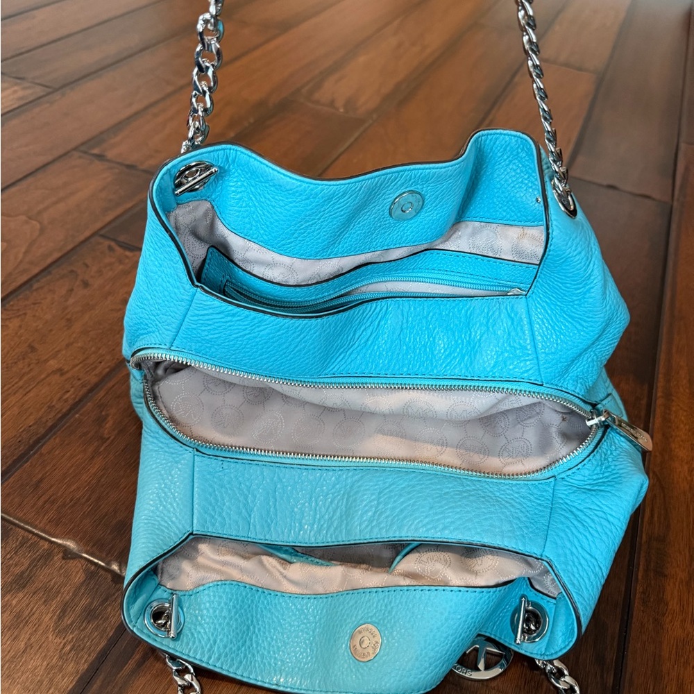 Michael Kors Turquoise Leather Shoulder Bag - Picture 2 of 2
